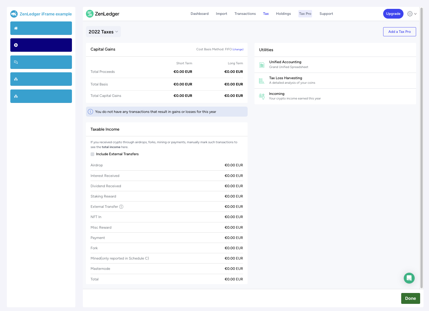 iFrame Integration Example